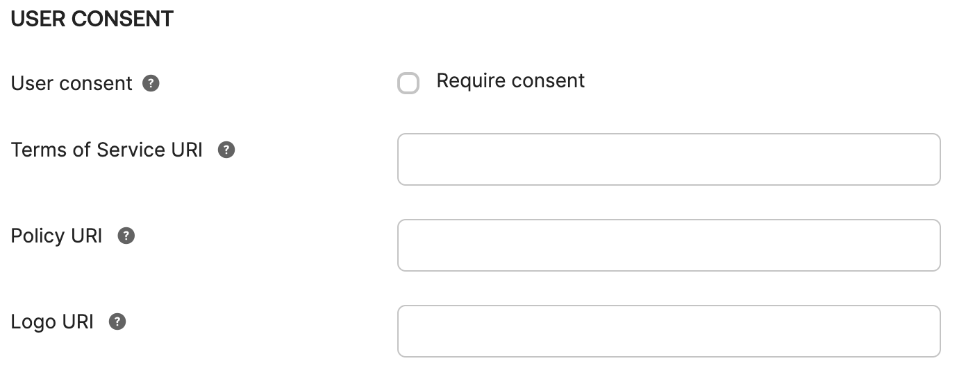 User Consent section